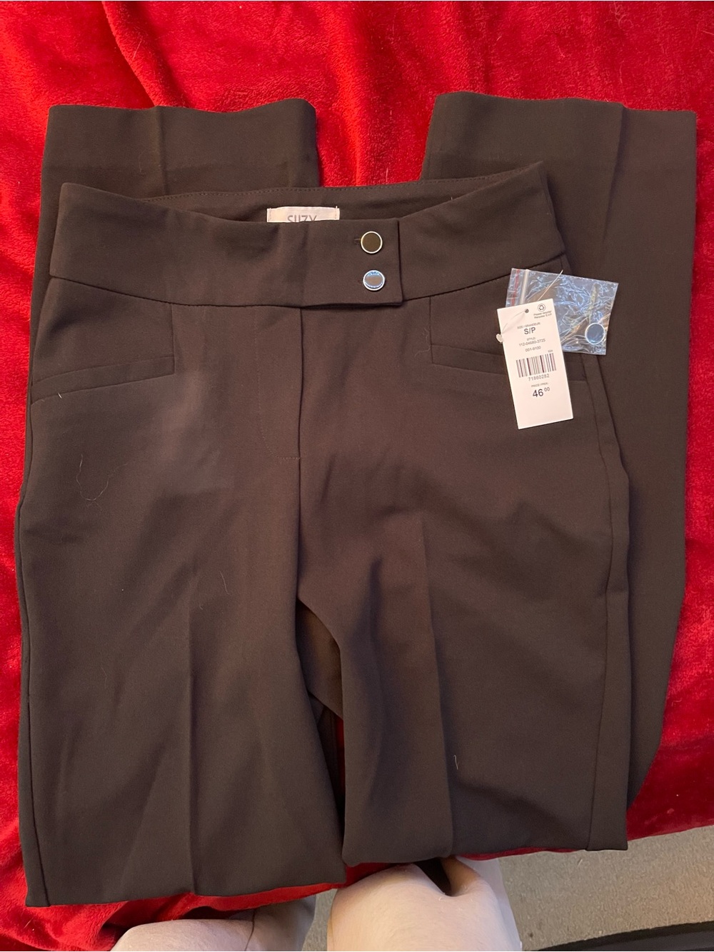 Suzy Shier Black Ponte Kick Flare Trousers